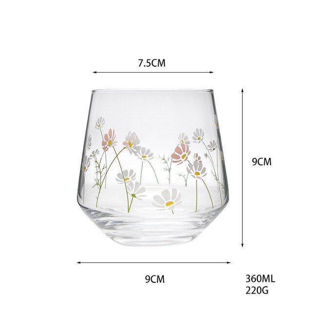 Daisy Glass Water Cup